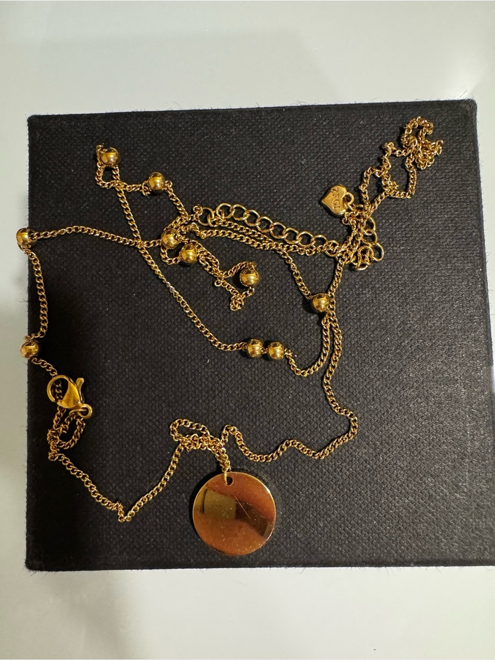 Gold Disc Pendant Necklace